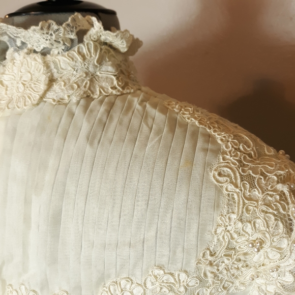 60s edwardian style lace wedding dress - Picture 6 of 15